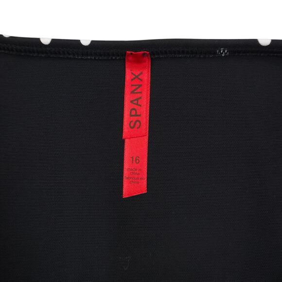 Spanx Shaping Flirty Skirted Swim Bottom Black Polka Dot High Waist - Picture 5 of 10